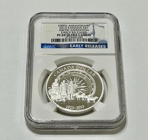 2013 Canada $1 Artic Expedition 100th Anniversary Silver Coin NGC PF69 UC 23.17g