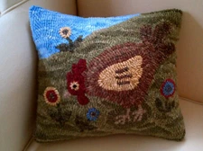 Penny Flower Chicken Rug Hooking Paper Pattern - Prairie Road Designs