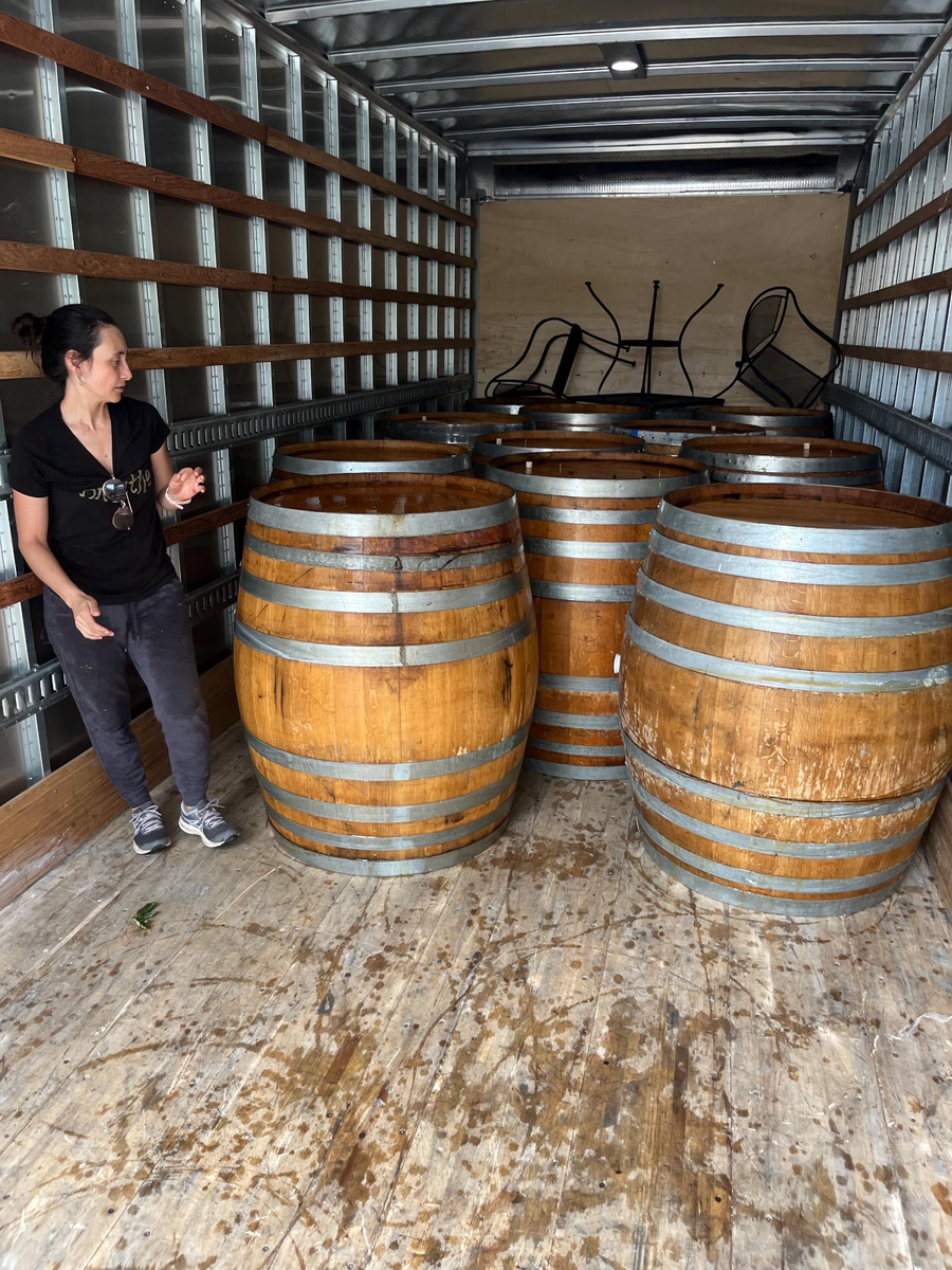 500L / 132 Gal. puncheon Oak Wine Barrel cold water plunge barrel
