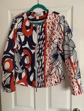 Ladies Short Waisted Jacket, Fully Lined, Red, White, Navy