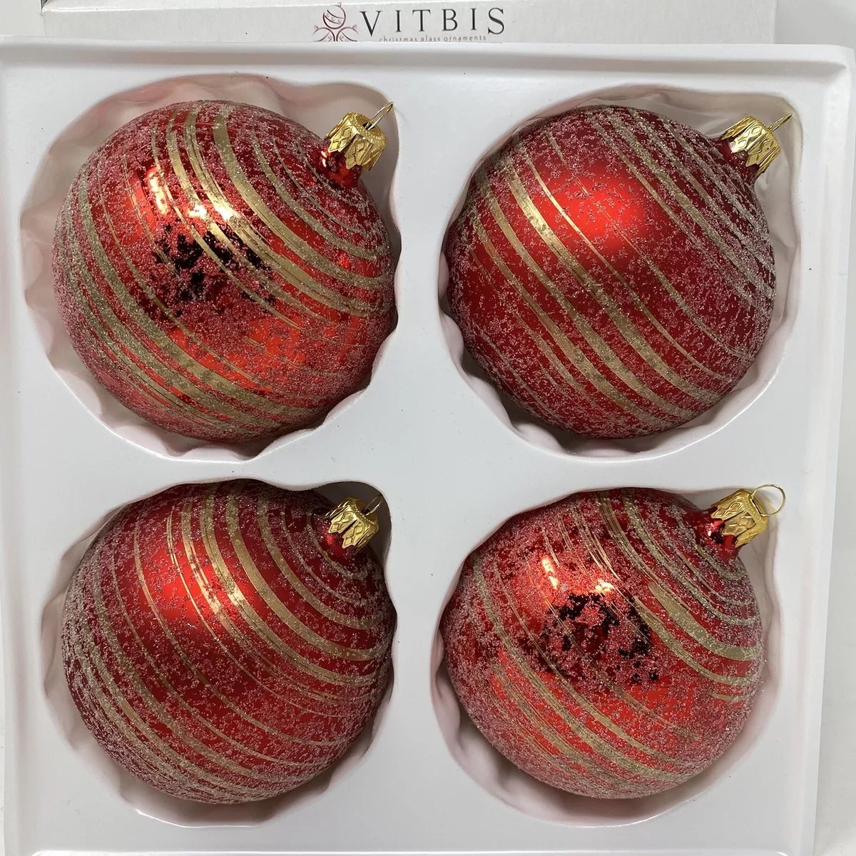 Large red online glass ornaments