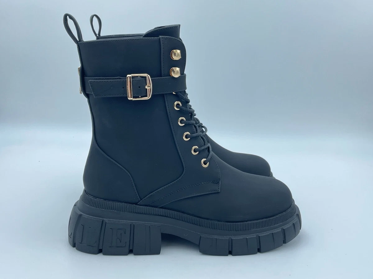 Scarpe donna anfibio stivaletto GAELLE gbcdp3120 ecopelle logo