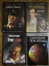 Lot of 4 DVD Green Mile Total Recall True Lies Philadelphia Tom Hanks Arnold S.