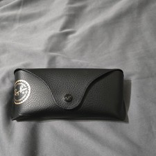 Ray-Ban Black Leather Hard Case w/ Snap Closure for Glasses/Sunglasses Case Only