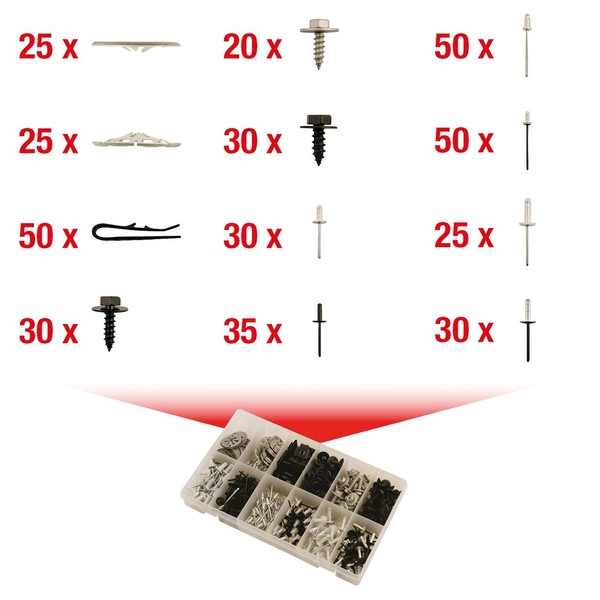 KS Tools 420.0915 Befestigungs-Clip-Satz - Schnellverschluss, 400-Tlg-image