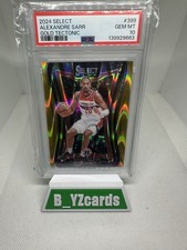 2024-25 Panini Select Mezzanine Alexandre Sarr #399 Gold Tectonic Prizm /10 (RC)