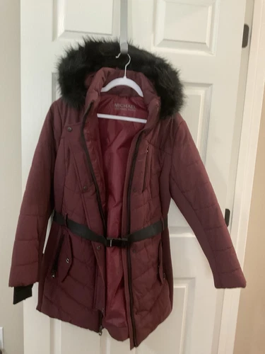 CAPPOTTO DONNA MICHAEL KORS MARRONE CON CINTURA XL