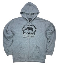 Vintage Y2K Ecko Unltd Gray Skater Grunge Full Zip Long Sleeve Hoodie Mens XL