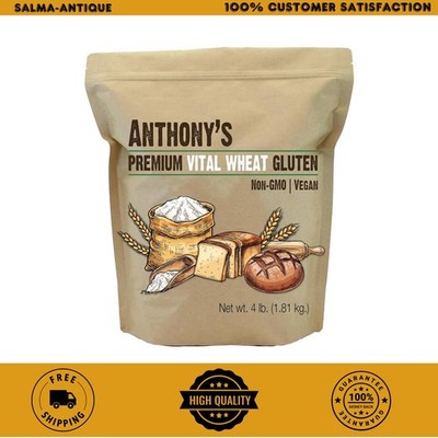 Anthony s Vital Wheat Gluten 4 lb | 77% Protein | Vegan | Non-GMO | Resealable