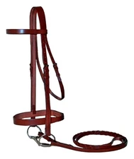 Classic Flat Leather English Hunt Bridle with 3/4 Wide Laced Reins Stainless ...