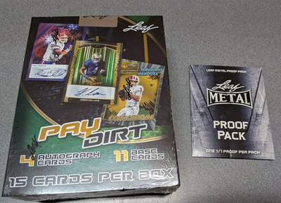 #ad #ad 2026 LEAF PAY DIRT Sealed Hobby BOX 11 Base Cards 4 Autographs Bonus Pak $94.95