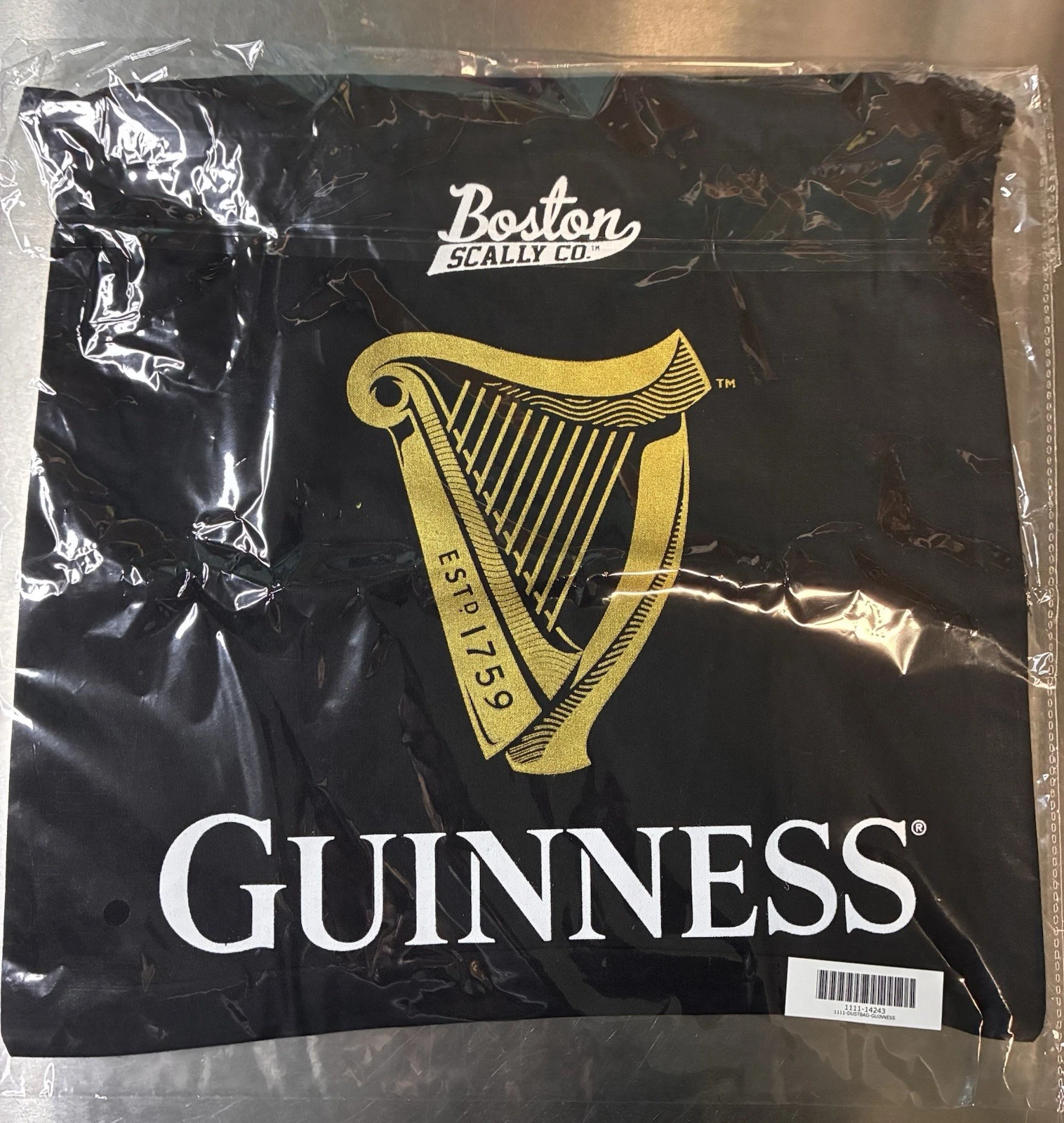 Boston Scally Guinness Harp Dust Bag-NIB-