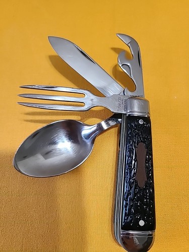 Vintage Colonial Stainless Steel Multi Tool Pocket Knife With Spoon/Fork