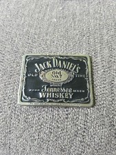 Vintage JACK DANIELS Belt Buckle WHISKEY Black Enamel WESTERN Cowboy Liquor