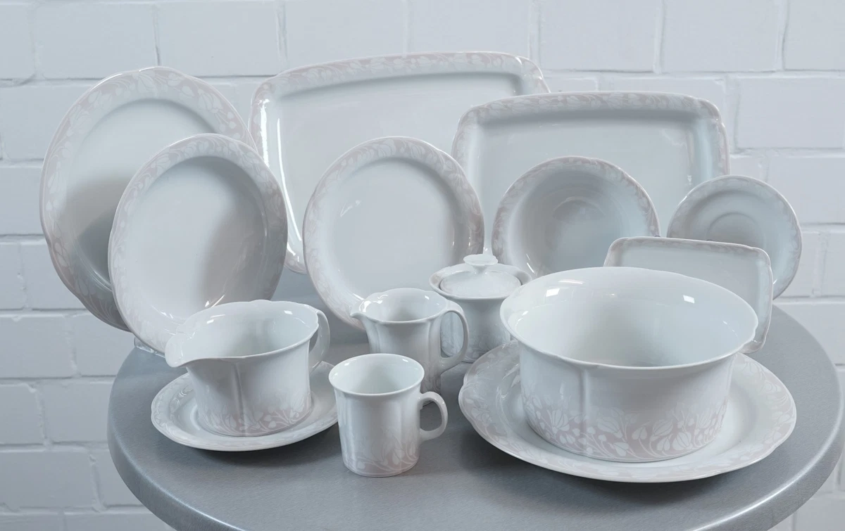 Raviera Arzberg Tric Porcelaine Blanche Et Jaune - Plat Ovale Vintage Sans Boîte