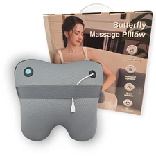 New Butterfly Back Massager Neck Shoulder Pain Relief 3D Kneading Massage Pillow
