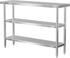 48" x 14" / 36" x 18" / 24" x 14" Heavy Duty Stainless Steel Prep & Work Table