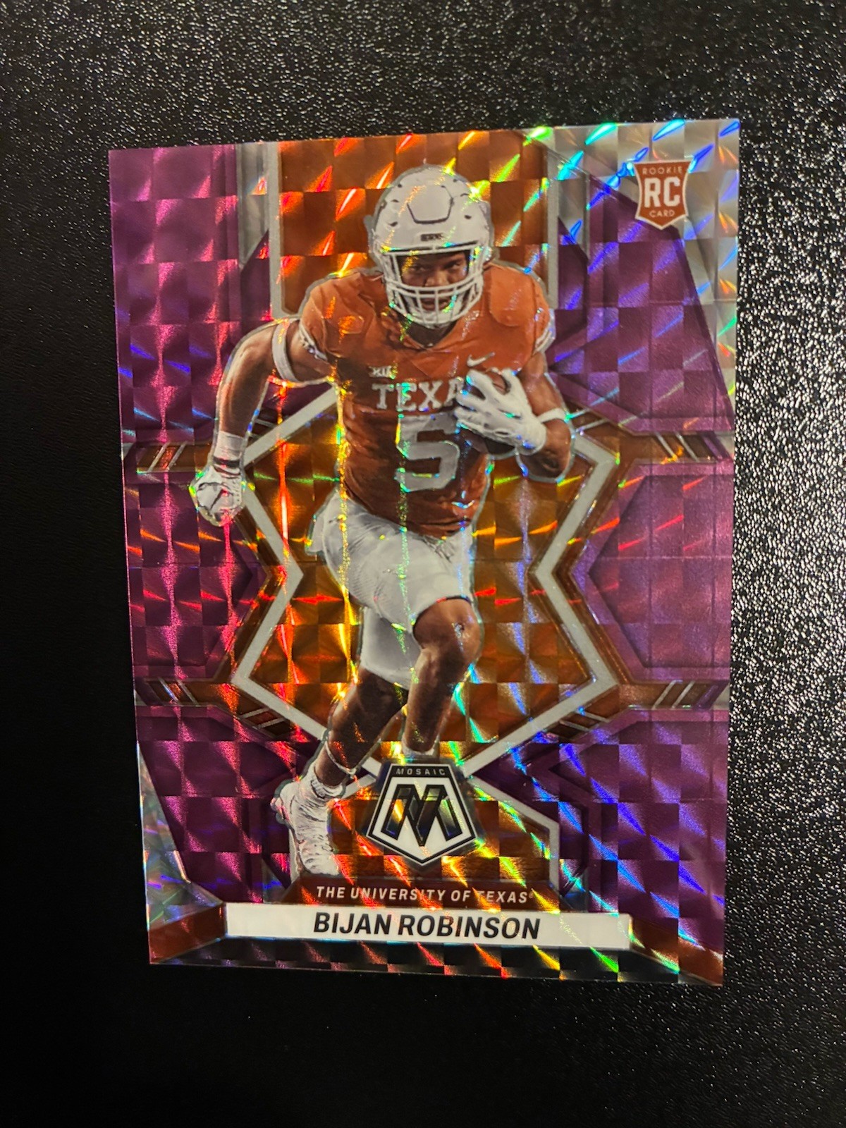 BIJAN ROBINSON Rookie Low numbered 23/49 2023 Mosaic Draft Picks PURPLE prizm