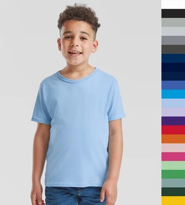 5 Stück Pack Kinder T-Shirt Fruit of the Loom Baumwolle Öko-Tex Iconic T - Bild 1 von 4