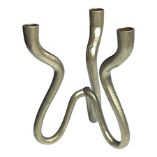 Triple Candle Holder Candelabra Vintage Brass Finish Taper Candlestick Stand