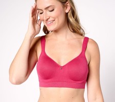 Breezies Women's Bra Sz 32B Lurex Mini Stripe Seamless Underwire Red A656722