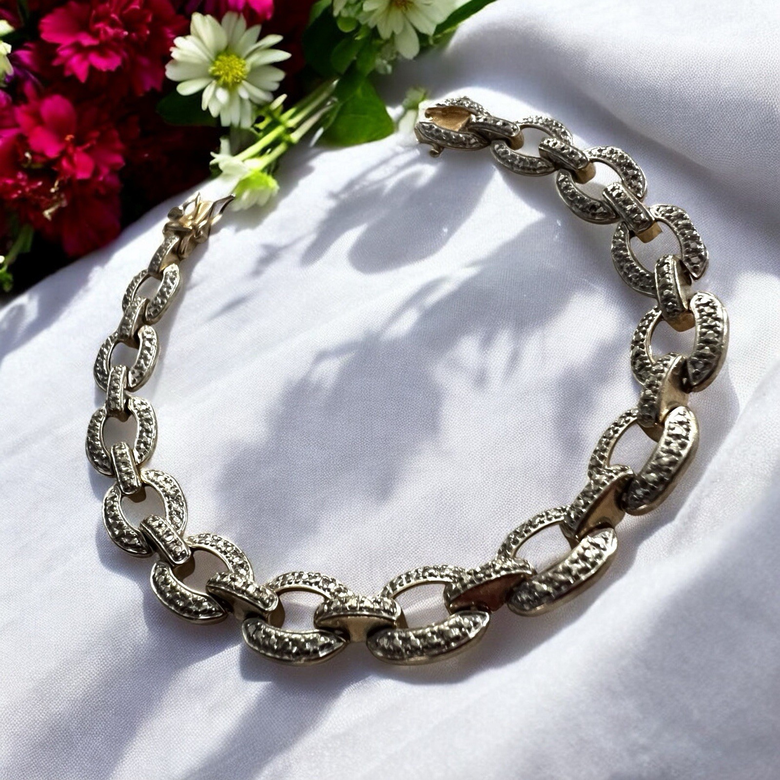 Solid Sterling Silver, .925 Intricate Flat Oval L… - image 8