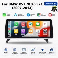 12.3'''' Apple Carplay 4G LTE Autoradio Android 14 DAB+ CCC F�r BMW X5 E70 X6 E71