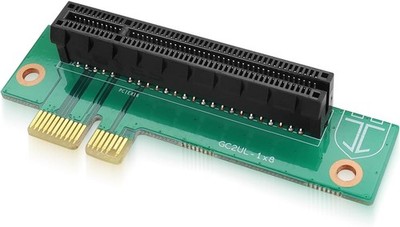 PCI-E 1X auf 8X Riserkarte rechter Winkel 90 Grad für 1HE Gehäuse
