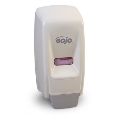 Gojo 9034-12 800Ml Bag-In-Box Dispenser, Push-Style, White, Depth: 5-1/8''