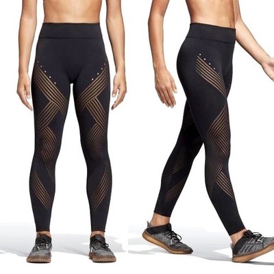 Adidas Warp Knit Tight Damen Kompession Leggings Fitness Sport Hose Lang schwarz