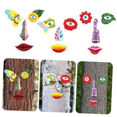 3 Pack Tree Face Decor Outdoor with Screws Old Man Ghost Tree Art Cute Style