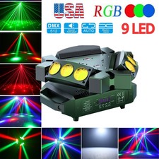 RGB 9LED Spider Stage Lighting Moving Head Light DMX512 DJ Disco Party 12/19CH