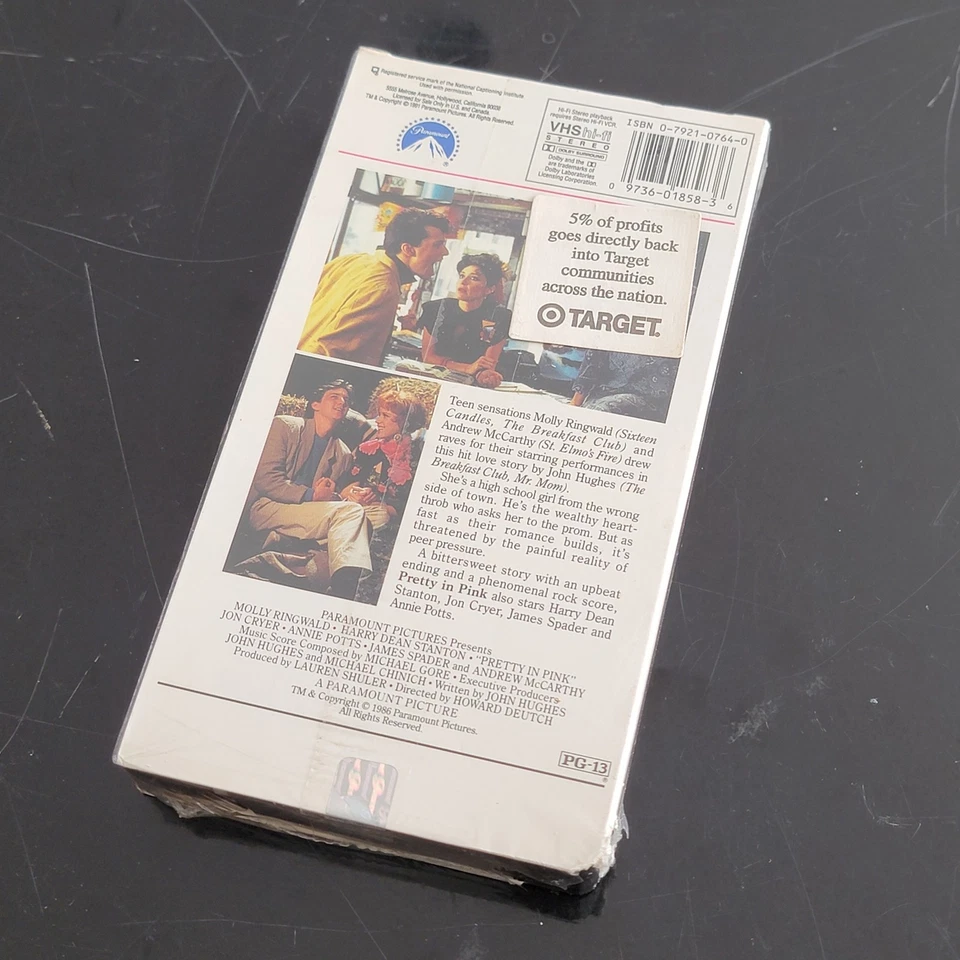 Pretty in Pink (VHS, 1986) SEALED Minor Damage - Image 2 of 4