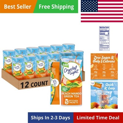 Peach Mango Green Tea Naturally Flavored Powdered Drink Mix, 60 ct Pack, 12 C...