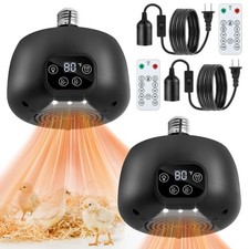2 Pack Chicken Coop Heater with Remote, 200W Chicken Coop Warmer Temperature ...