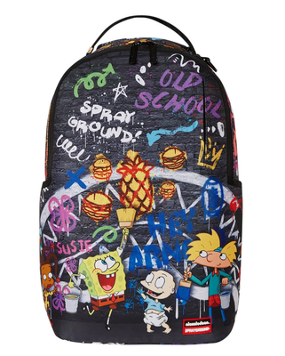 Sprayground 90s Nick Characters Painting Backpack🔥New Black