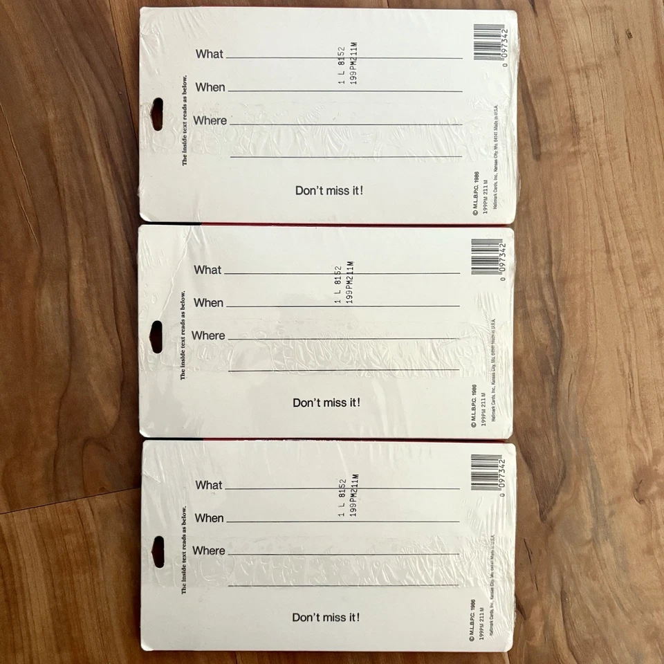 Vintage 1986 Ambassador Hallmark Invitations MLB Party Collectors Baseball Vtg - Image 2 of 3