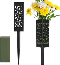 Grave Cemetery Vases 2Pk 15.3" Memorial Flower Holder for Outdoor Decoration