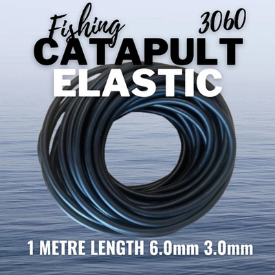 1M 6mm Schwarz Schlauch Angeln Gummi Katapult Schleuder Elastisch 3060 Match Angeln