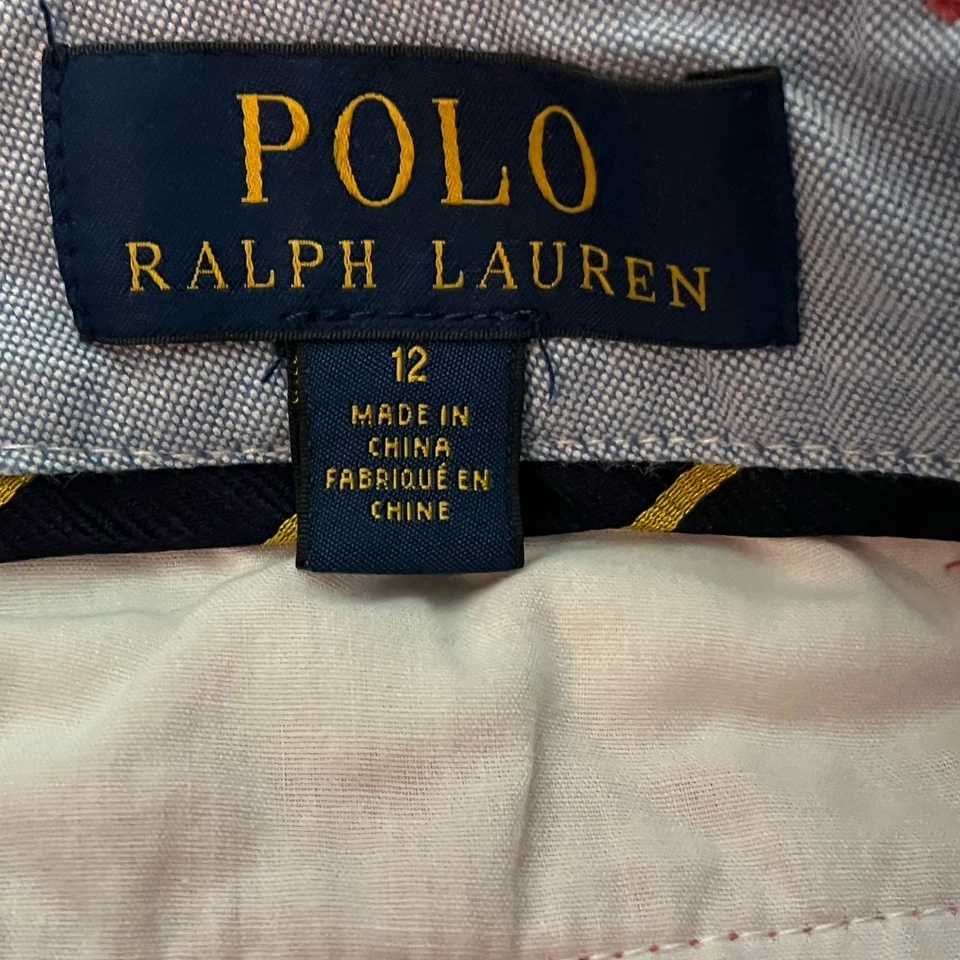 Pantalones cortos Polo Ralph Lauren para niños talla 12 rojos Foto 3 de 4