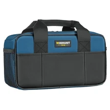 Tool Bag 14 Inch Heavy Duty Multiple Pockets Small Wide Mouth Blue Black