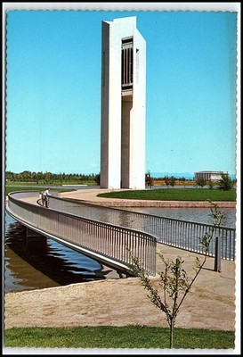 Vintage Chrom Postkarte Canberra Glockenspiel Golden Jubilee Australien 1970e...