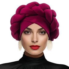 Muslim Women Hijab Hat Turban Bonnet Braid African Head Cover Cancer Headwear