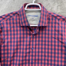 Twillory Shirt Mens 17 34-35 Tailored Fit Performance flex preppy dress dress