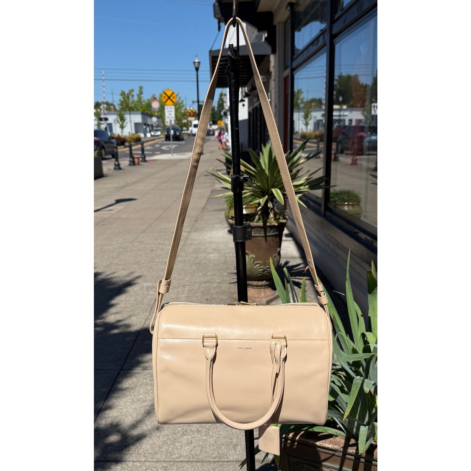 Borsa Boston SAINT LAURENT bambino borsone pelle marrone chiaro