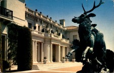 San Marino CA Huntington Library Art Gallery & Stag Statue Chrome Postcard