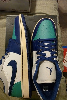 12m Brand New Air Jordan 1 Low White/Navy/Pine Green Rare Air 553558-147