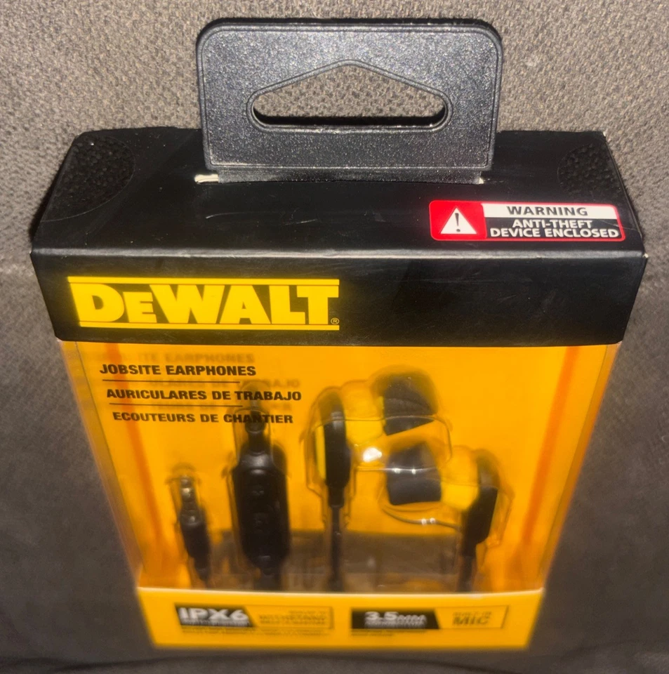 DEWALT Wired Jobsite Earphones Built-In Microphone Water-Resistant DXMA1909032 - Image 4 of 4