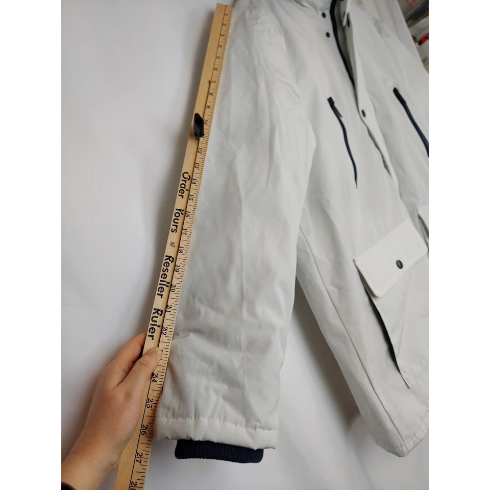 Club Room Men's New Parka Jacket Faux-Fur Hood Ice Gray XL Coat - Image 4 of 4