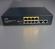 10 Port Gigabit PoE Switch, 8 Port Gigabit PoE and 2 Gigabit Uplink, 10/100/...